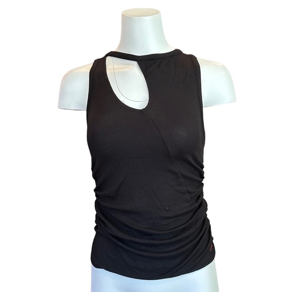N:PHILANTHROPY Marlin Cut Out Rouched Tank Top Black S NEW - Picture 2 of 6